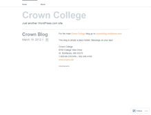 Tablet Screenshot of crowncollege1916.wordpress.com