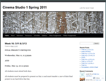 Tablet Screenshot of cinemastudio1spring2011.wordpress.com