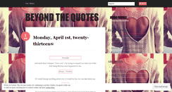 Desktop Screenshot of beyondthequotes.wordpress.com