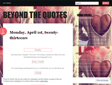 Tablet Screenshot of beyondthequotes.wordpress.com