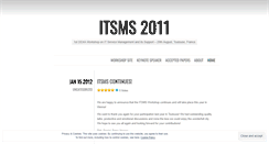 Desktop Screenshot of itsms2011.wordpress.com