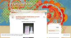 Desktop Screenshot of ppgingredients.wordpress.com