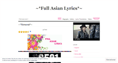 Desktop Screenshot of fulllyricseng.wordpress.com