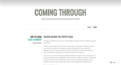 Desktop Screenshot of comingthrough.wordpress.com