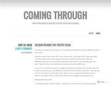 Tablet Screenshot of comingthrough.wordpress.com