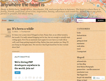 Tablet Screenshot of anywheretheheartis.wordpress.com
