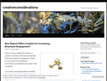 Tablet Screenshot of creativeconsiderations.wordpress.com