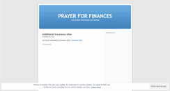 Desktop Screenshot of prayerforfinances.wordpress.com