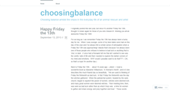 Desktop Screenshot of choosingbalance.wordpress.com