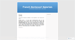 Desktop Screenshot of frenchmontessori.wordpress.com