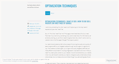 Desktop Screenshot of optimizationtechniques1.wordpress.com