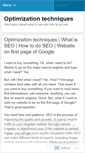 Mobile Screenshot of optimizationtechniques1.wordpress.com