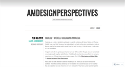 Desktop Screenshot of amdesignperspectives.wordpress.com