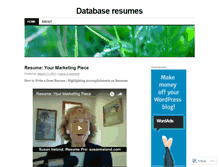 Tablet Screenshot of databaseresumes.wordpress.com