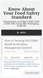 Mobile Screenshot of foodsafetystandard.wordpress.com