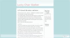 Desktop Screenshot of luckychairstalker.wordpress.com