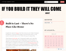 Tablet Screenshot of ifyoubuildittheywillcome.wordpress.com