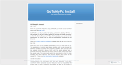 Desktop Screenshot of gotomypcinstall.wordpress.com