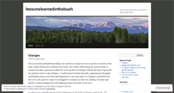 Desktop Screenshot of lessonslearnedinthebush.wordpress.com