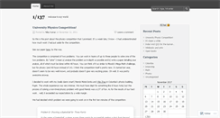 Desktop Screenshot of 1over137.wordpress.com