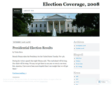 Tablet Screenshot of electioncoverage08.wordpress.com