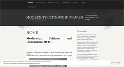 Desktop Screenshot of modernitycritiquehumanism.wordpress.com