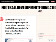 Tablet Screenshot of footballdevelopmentfoundation.wordpress.com