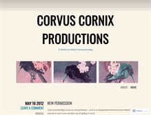 Tablet Screenshot of corvuscornixproductions.wordpress.com