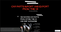 Desktop Screenshot of carpartsexportuk.wordpress.com