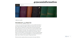 Desktop Screenshot of 419scaminformation.wordpress.com