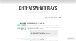 Desktop Screenshot of ohthatswhatitsays.wordpress.com