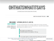 Tablet Screenshot of ohthatswhatitsays.wordpress.com