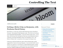 Tablet Screenshot of controllingthetext.wordpress.com