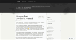 Desktop Screenshot of alifeofbalance.wordpress.com