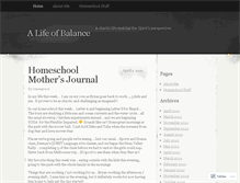 Tablet Screenshot of alifeofbalance.wordpress.com