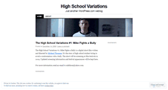 Desktop Screenshot of highschoolvariations.wordpress.com