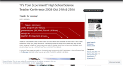 Desktop Screenshot of itsyourexperiment08.wordpress.com