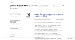Desktop Screenshot of germanitrecruiter.wordpress.com
