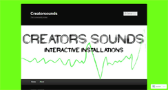 Desktop Screenshot of creatorssounds.wordpress.com