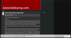 Desktop Screenshot of jobsinlobbying.wordpress.com