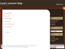 Tablet Screenshot of lynnslecturehelp.wordpress.com