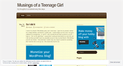 Desktop Screenshot of musingsofateenagegirl.wordpress.com