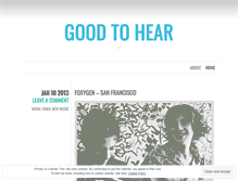 Tablet Screenshot of goodtohear.wordpress.com