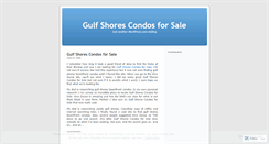 Desktop Screenshot of gulfshorescondosforsale.wordpress.com