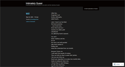 Desktop Screenshot of intimatelyqueer.wordpress.com