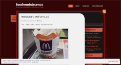 Desktop Screenshot of foodreminiscence.wordpress.com