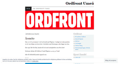 Desktop Screenshot of ordfrontumea.wordpress.com