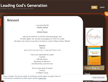 Tablet Screenshot of leadinggodsgeneration.wordpress.com