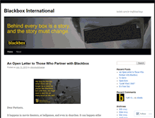 Tablet Screenshot of blackboxinternational.wordpress.com