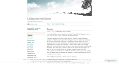 Desktop Screenshot of livingintosmallness.wordpress.com